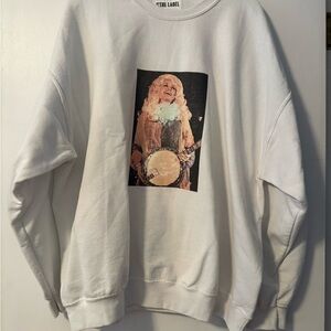 Dolly Parton 3:15 The Label Graphic White Sweatshirt Vintage Music 2X Country